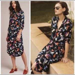 Maeve Martina Bird Print Shirt Dress